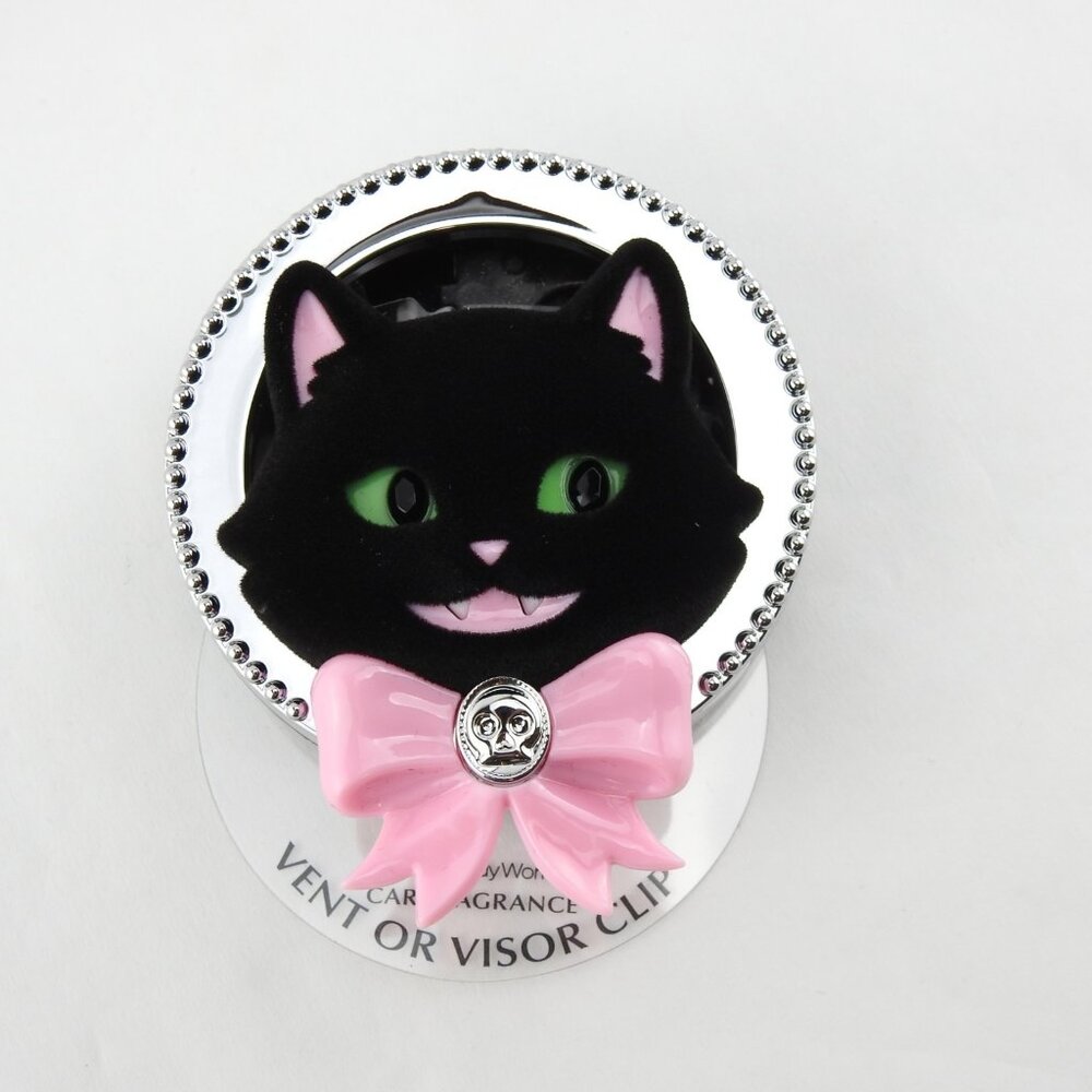 Bath & Body Works Scentportable Car Fresh Visor Clip Black Vampire Cat Pink Bow